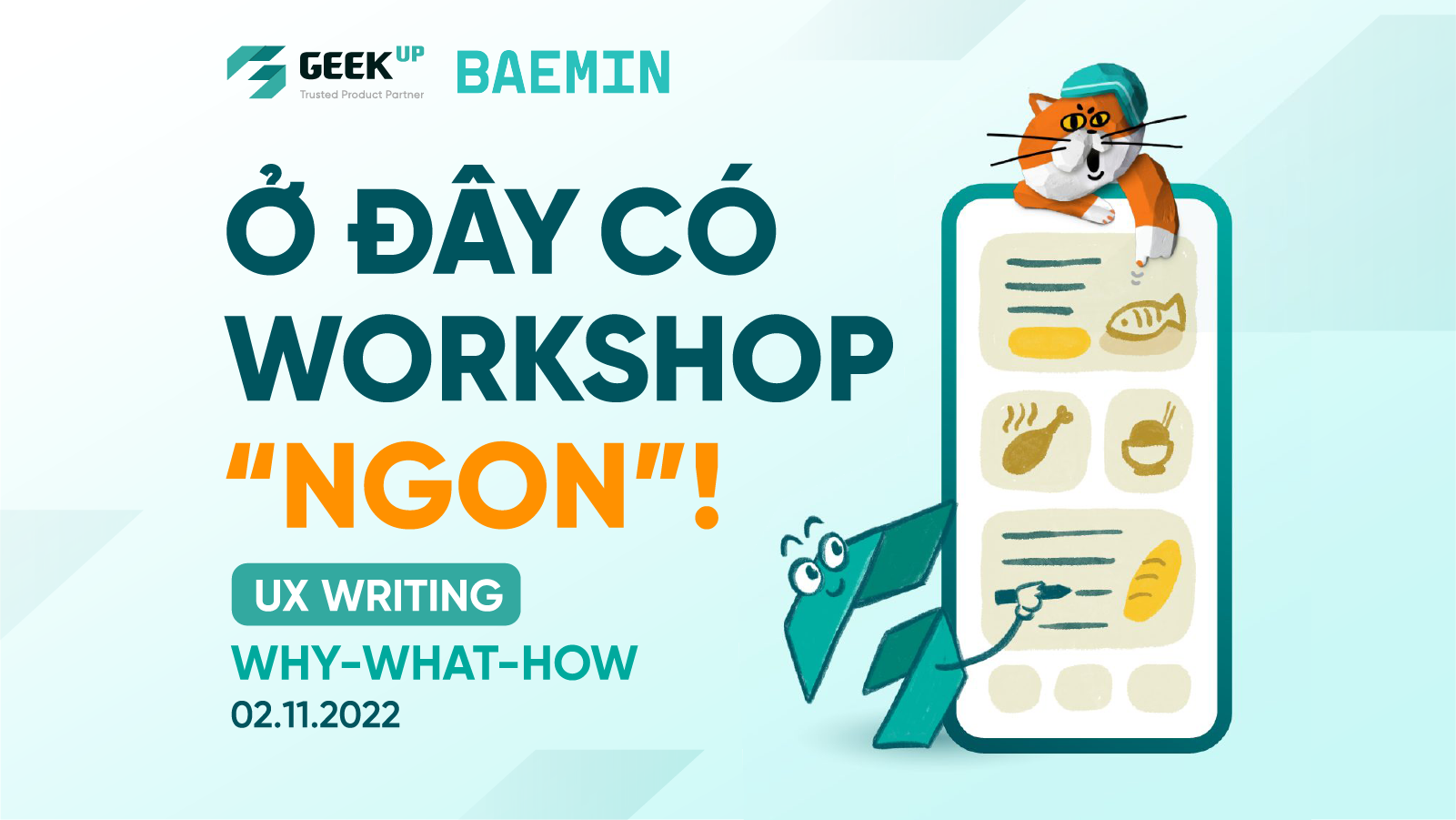 GEEK Up kết hợp BEAMIN tổ chức Workshop “UX Writing: Why - What - How”